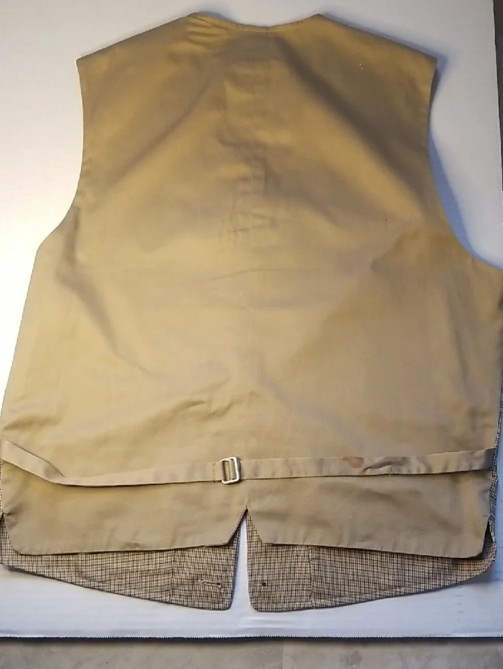 Banana Republic Tan Beige Micro-Check Waistcoat